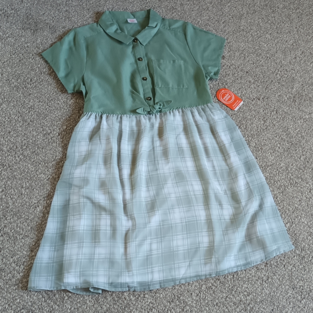 New Wonder Nation Girls Tie Front Midi Dress.